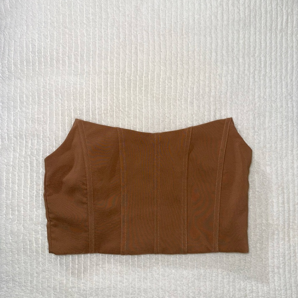 Tiger Mist Corset Tube Top - Brown - Size S